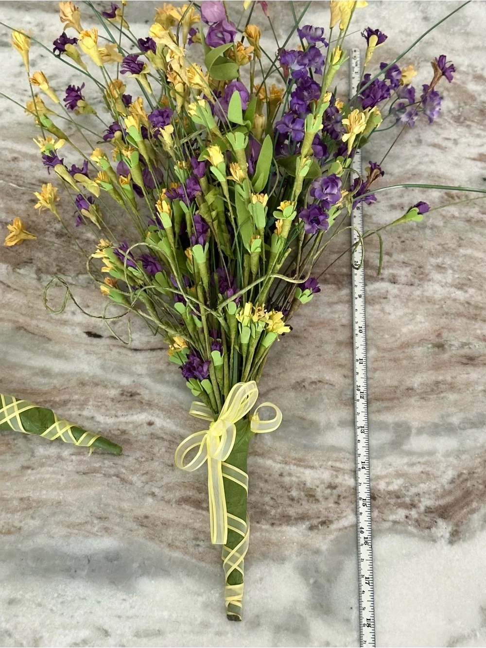 Wildflower Bouquet - Purple & Yellow Faux Floral Arrangement